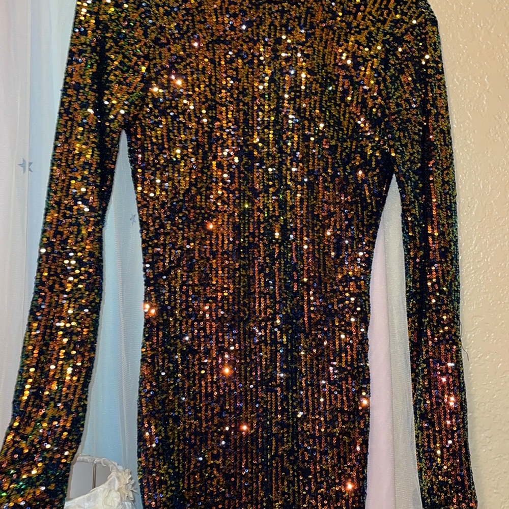 Multi colored sequin body on dress